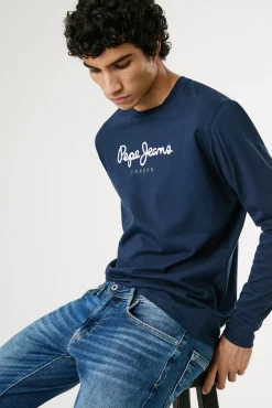 Pepe Jeans T-Shirts-T-shirt manga comprida azul