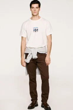 Selected T-Shirts-T-shirt manga em colaboração com a PANAM Branco