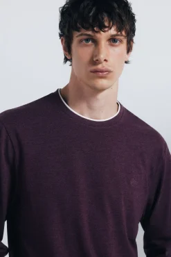 Springfield T-Shirts-T-shirt manga manga dupla mescla estampado