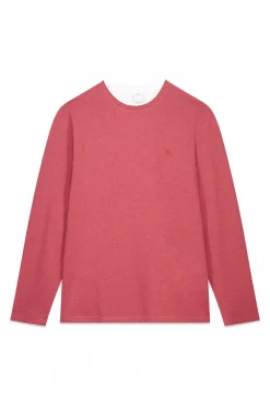 Springfield T-Shirts-T-shirt manga manga dupla mescla rosa