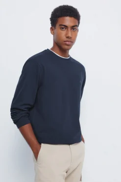 Springfield T-Shirts-T-shirt manga manga dupla mescla azul