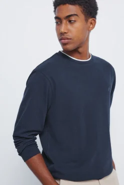 Springfield T-Shirts-T-shirt manga manga dupla mescla azul