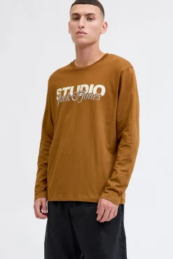 Jack & Jones T-Shirts-T-shirt manga Studio castanho