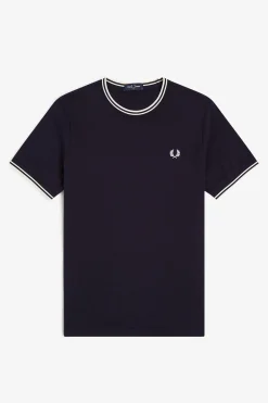 Fred Perry T-Shirts-T-shirt masculina de manga curta Azul