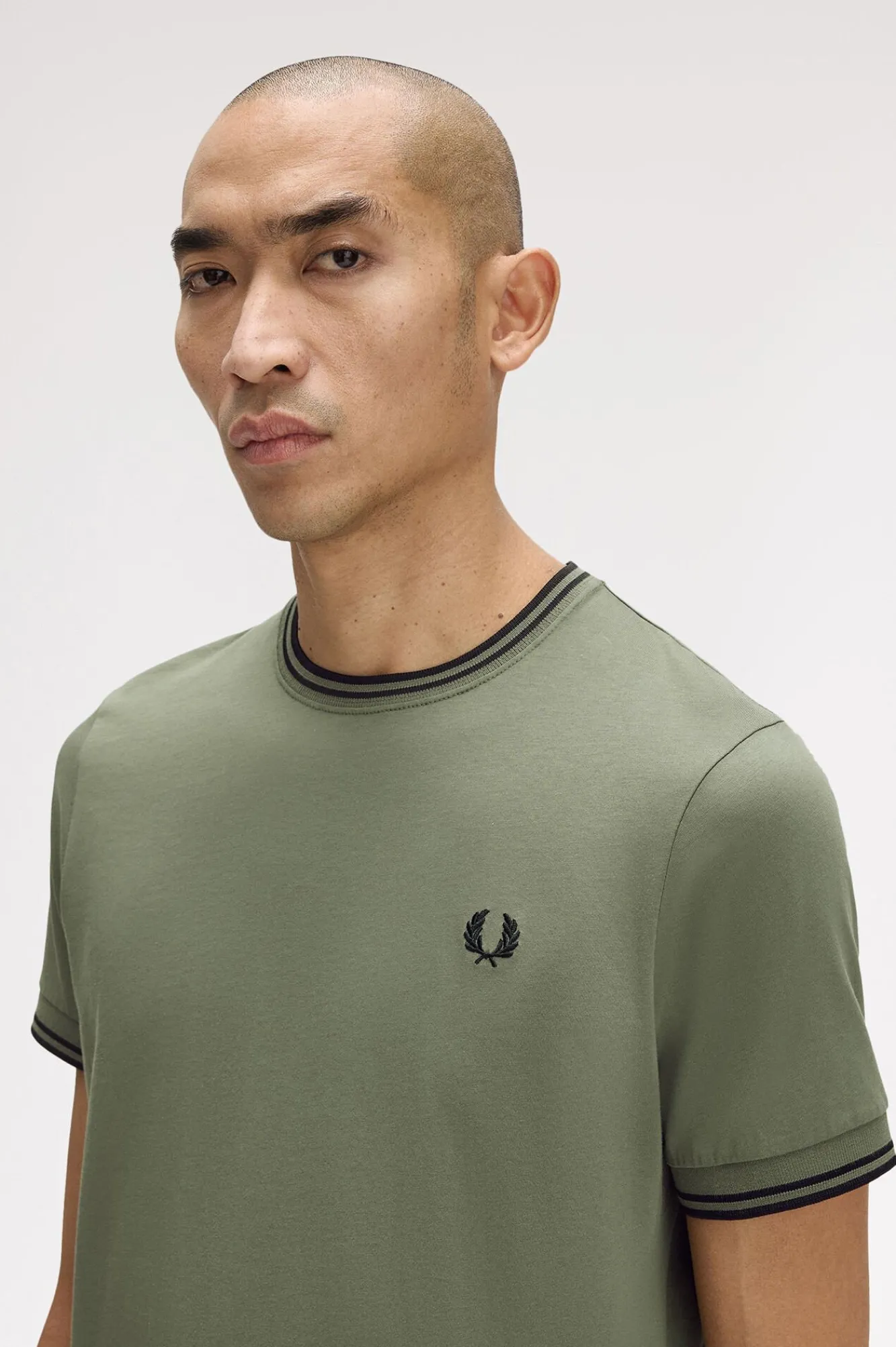 Fred Perry T-Shirts-T-shirt masculina de manga curta Verde
