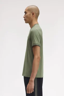 Fred Perry T-Shirts-T-shirt masculina de manga curta Verde