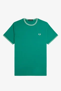 Fred Perry T-Shirts-T-shirt masculina de manga curta Verde