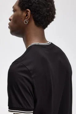 Fred Perry T-Shirts-T-shirt masculina de manga curta Preto