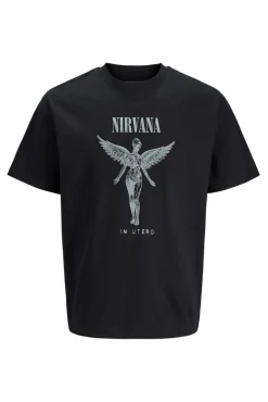 Jack & Jones T-Shirts-T-shirt Nirvana preto