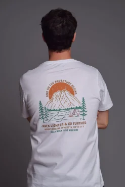 Cloking T-Shirts-T-shirt Nunca Pare de Explorar Branco