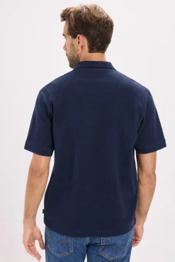Jack & Jones T-Shirts-T-shirt polo com fecho-éclair Azul