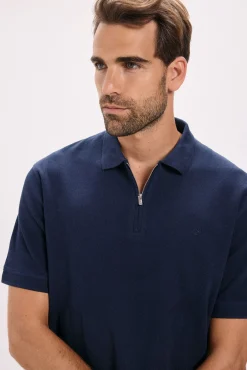 Jack & Jones T-Shirts-T-shirt polo com fecho-éclair Azul