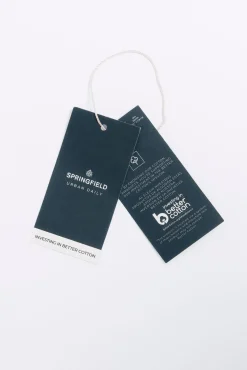 Springfield Camisas-T-shirt popelina riscas azul