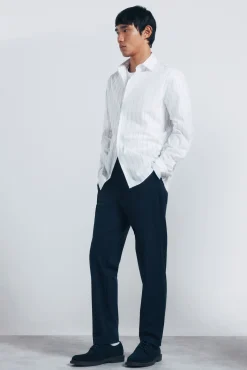 Springfield Camisas-T-shirt popelina riscas azul