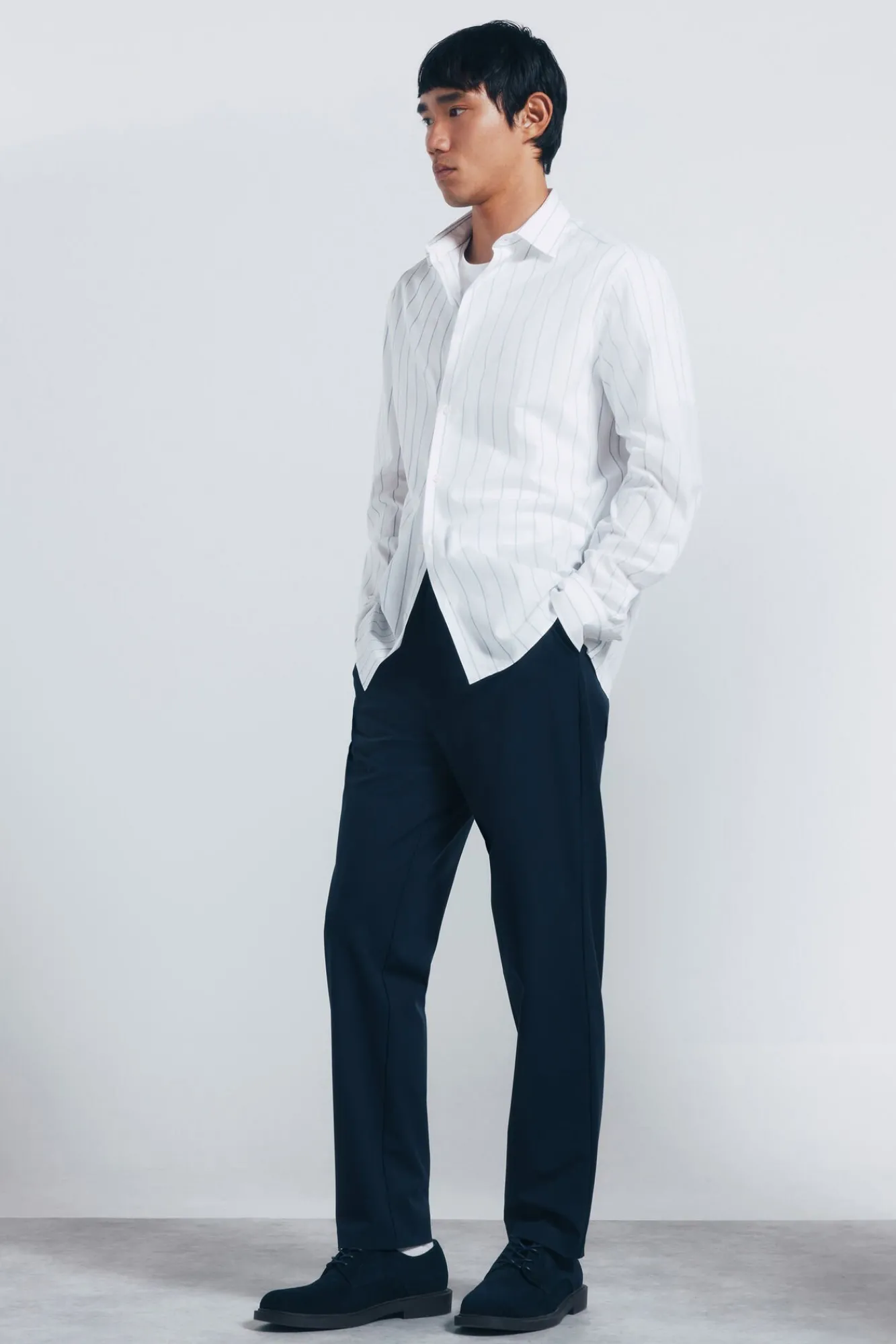 Springfield Camisas-T-shirt popelina riscas azul