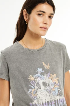 System Action T-Shirts-T-shirt posicional de caveira cinzento