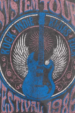 Systemaction T-Shirts-T-shirt posicional de guitarra cinzento