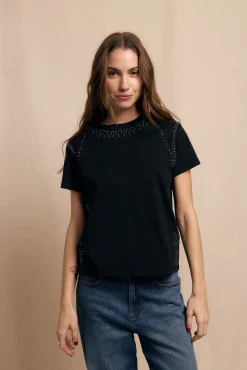 Slowlove T-Shirts-T-shirt rebites Preto