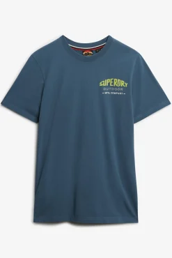 Superdry T-Shirts-T-shirt Relaxed Mountain azul