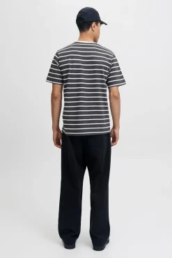 Jack & Jones T-Shirts-T-shirt riscas Cinzento