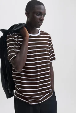 Jack & Jones T-Shirts-T-shirt riscas Castanho