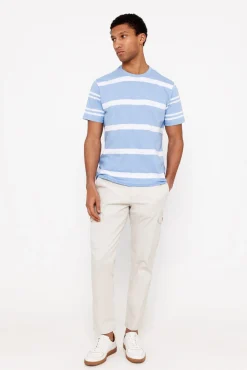 Cortefiel T-Shirts-T-shirt às riscas Azul