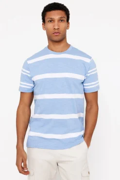 Cortefiel T-Shirts-T-shirt às riscas Azul
