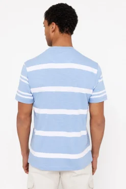 Cortefiel T-Shirts-T-shirt às riscas Azul