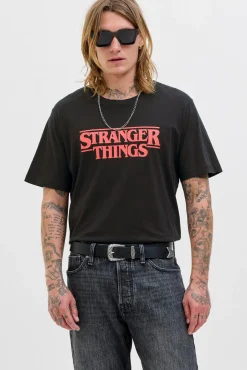 Jack & Jones T-Shirts-T-shirt Stranger Things preto