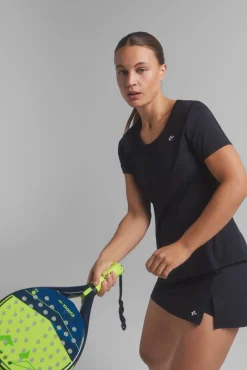 Dash and Stars T-Shirts-T-shirt transpirável preta preto