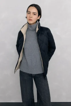 Pedro del Hierro Sobretudos|Casacos-Ultralight curto reversível Preto