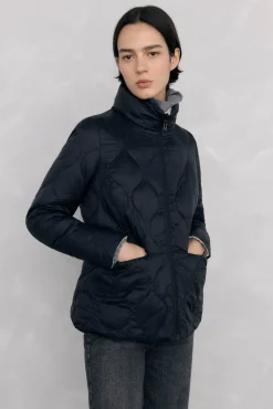 Pedro del Hierro Sobretudos|Casacos-Ultralight curto reversível Preto