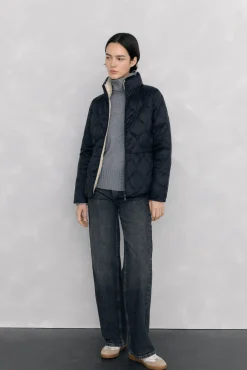 Pedro del Hierro Sobretudos|Casacos-Ultralight curto reversível Preto