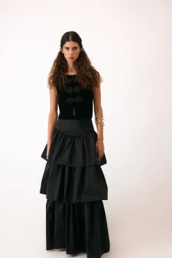 Pedro del Hierro Coletes-Veludo de colete Preto