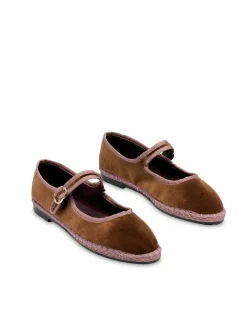 Flabelus Sabrinas|Rasos-Veludo Mary Jane Castanho