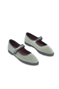 Flabelus Sabrinas|Rasos-Veludo Mary Janes Verde