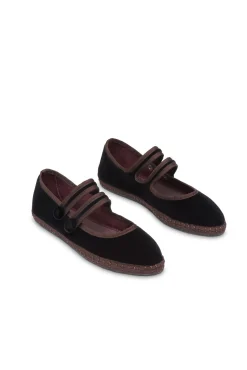 Flabelus Sabrinas|Rasos-Veludo Mary Janes Preto