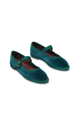 Flabelus Sabrinas|Rasos-Veludo Mary Janes Verde