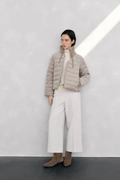 Pedro del Hierro Sobretudos|Casacos-Veludo veludo curto ultraleve Beige