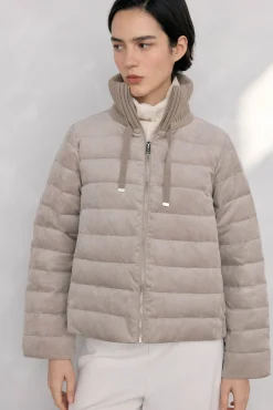 Pedro del Hierro Sobretudos|Casacos-Veludo veludo curto ultraleve Beige