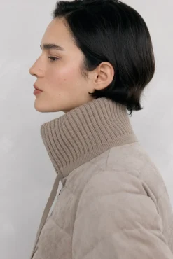 Pedro del Hierro Sobretudos|Casacos-Veludo veludo curto ultraleve Beige