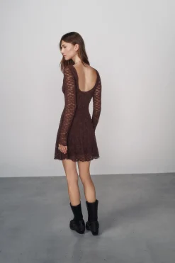 High Spirits Vestidos-Vestido Asym castanho