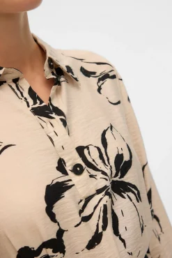 Vero Moda Vestidos-Vestido camisa esvoaçante Tostado