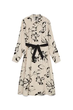 Vero Moda Vestidos-Vestido camisa esvoaçante Tostado