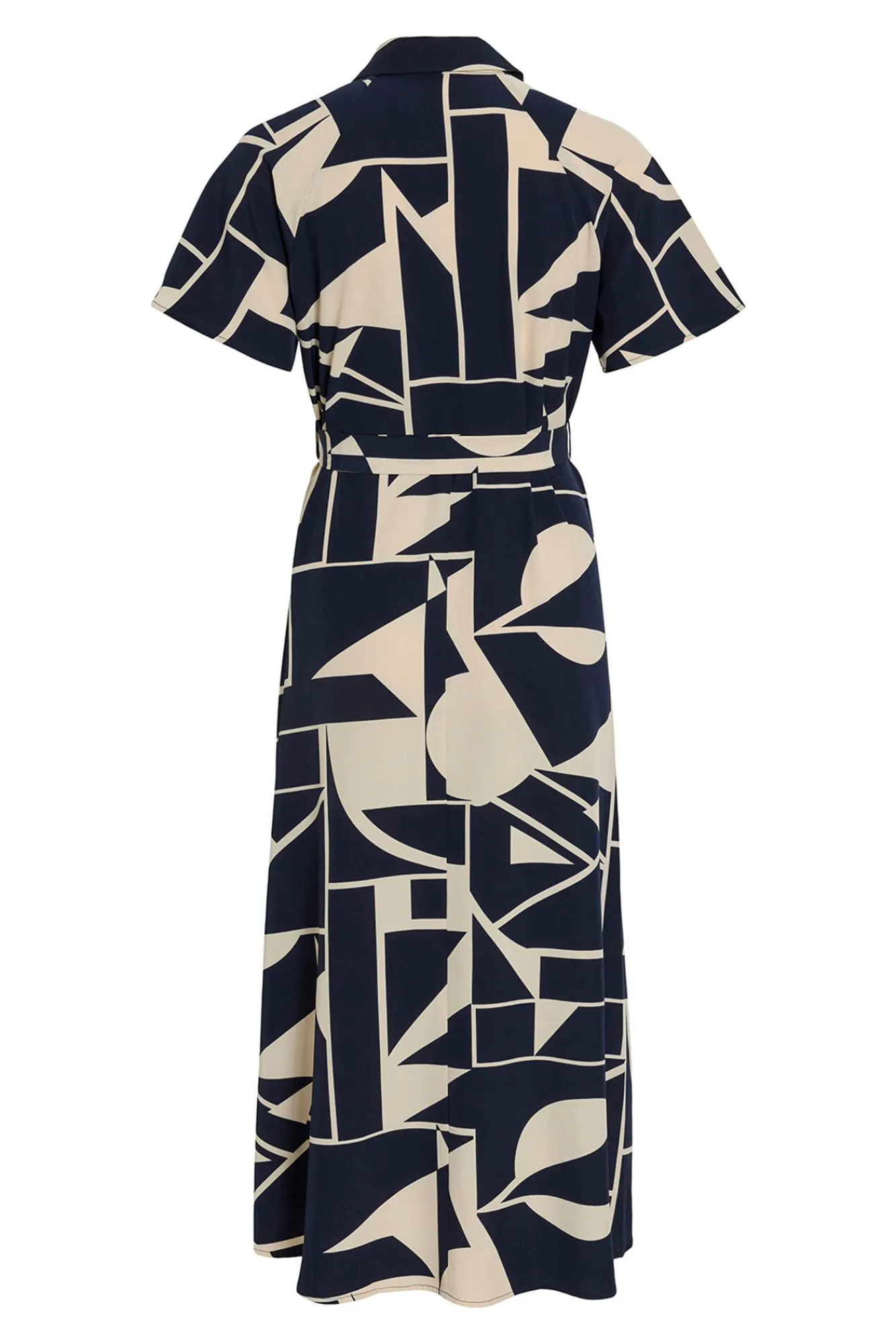 Vila Vestidos-Vestido camisa midi com nó Azul