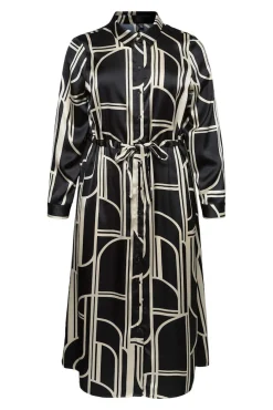 Vero Moda Curve Vestidos-Vestido camisa midi plus size Preto