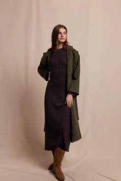 Slowlove Vestidos-Vestido canelado Perkins Castanho