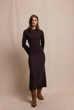 Slowlove Vestidos-Vestido canelado Perkins Castanho