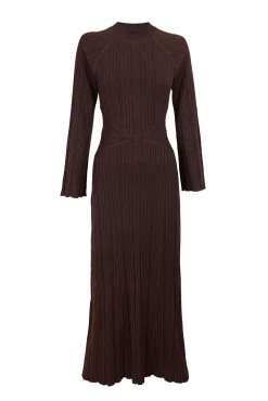 Slowlove Vestidos-Vestido canelado Perkins Castanho