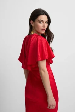 Silbon Vestidos-Vestido capa jacquard coleção evento Vermelho